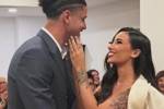 恭喜❤️国安28岁外援拉莫斯与妻子完婚甜蜜拥吻，宝宝刚满6个月