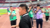 牛志明：比赛没开始刘建业都已经跑过来了，弄得有点措手不及哦